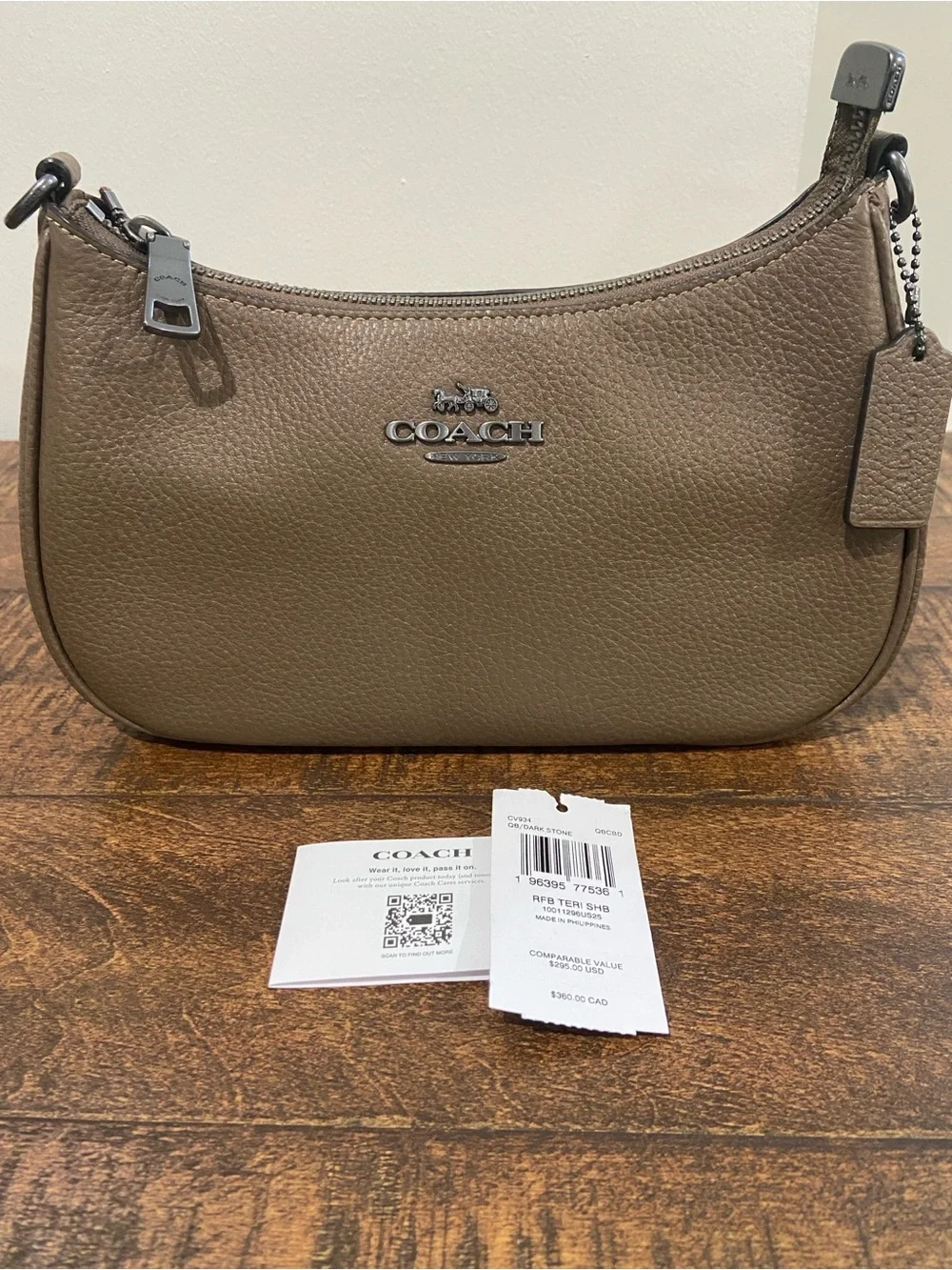 Coach Teri Shoulder Bag in Darkstone